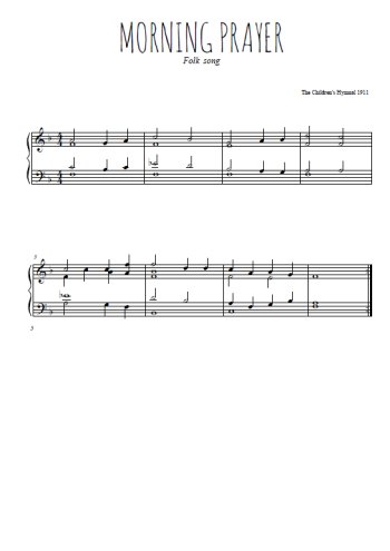 Téléchargez l'arrangement pour piano de la partition de Morning prayer en PDF
